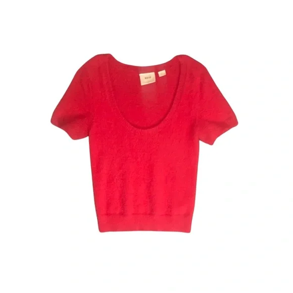 Maeve by Anthropologie red fuzzy sweater - Picture 2 of 4